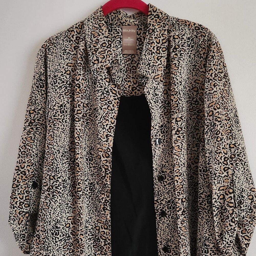 Animal Print Shirt w Black Tank that is attached